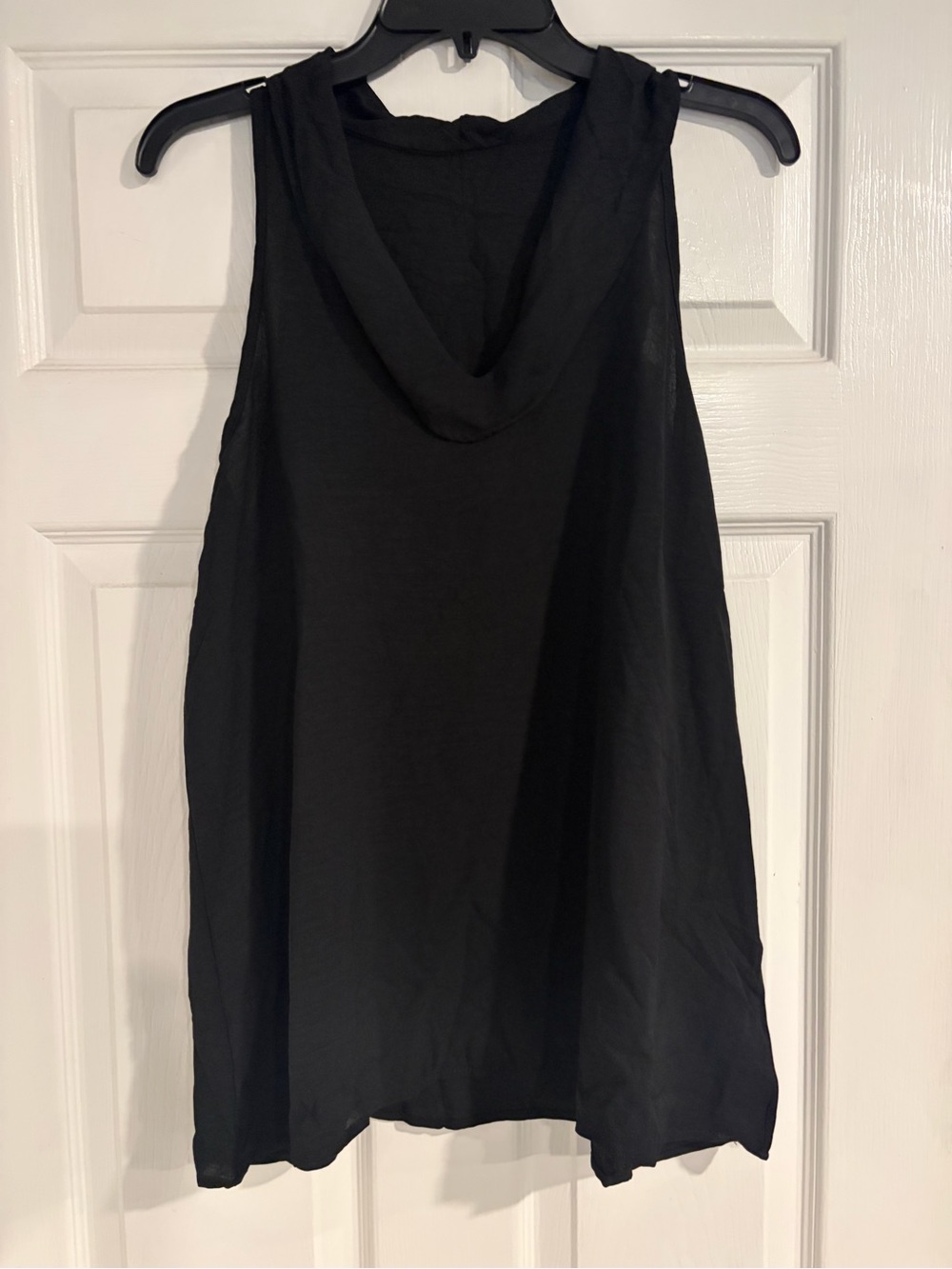 Black Sleeveless Hooded Tank Top/ pants outfit Women's